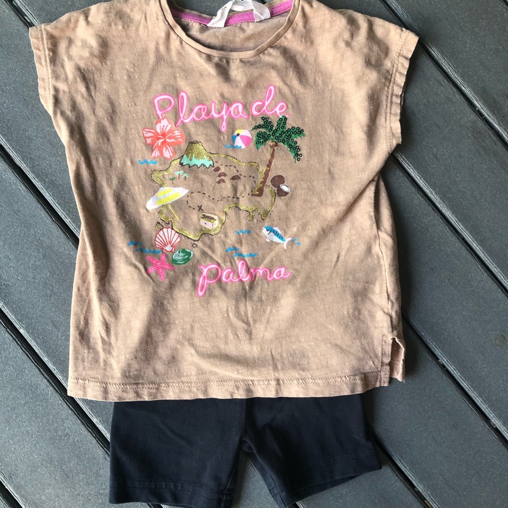 H&M set summer top 🍒 Carter’s bike shorts outfit